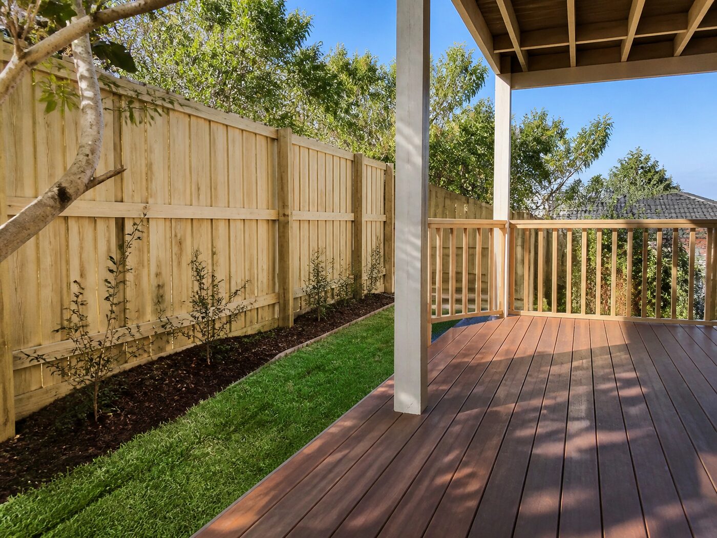 Finished timber fencing and restored outdoor deck areas